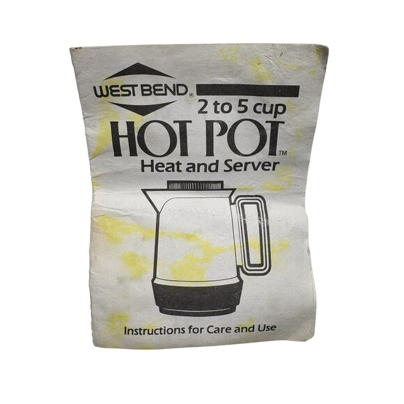 Vintage West Bend 2-5 Cup HOT POT Heat & Server 53007 Black USA 600 Watts Tested - Picture 10 of 10